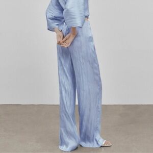Massimo Dutti Blue Wide Leg Pants
